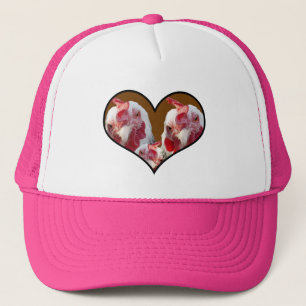 Three Sussex Chickens In A Heart, Trucker Hat