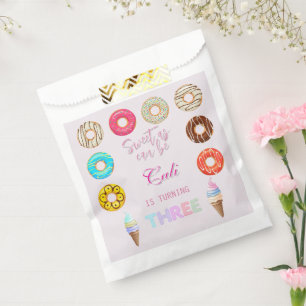 THREE Sweet As Can Be Girl 3rd Birthday  Favour Bag