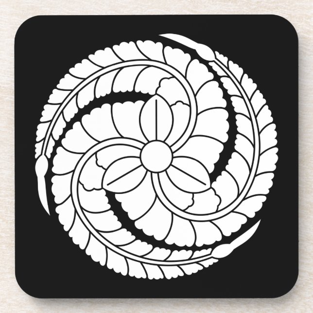 Three swirled wisterias coaster (Front)
