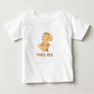 Three T-Rex Coffee Lovers – Cute Dinosaur Café Ill Baby T-Shirt