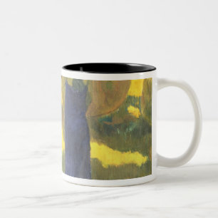 Three Tahitian Women against a Yellow Two-Tone Coffee Mug