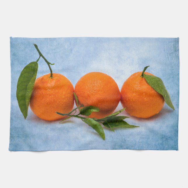 Three Tangerines Tea Towel (Horizontal)