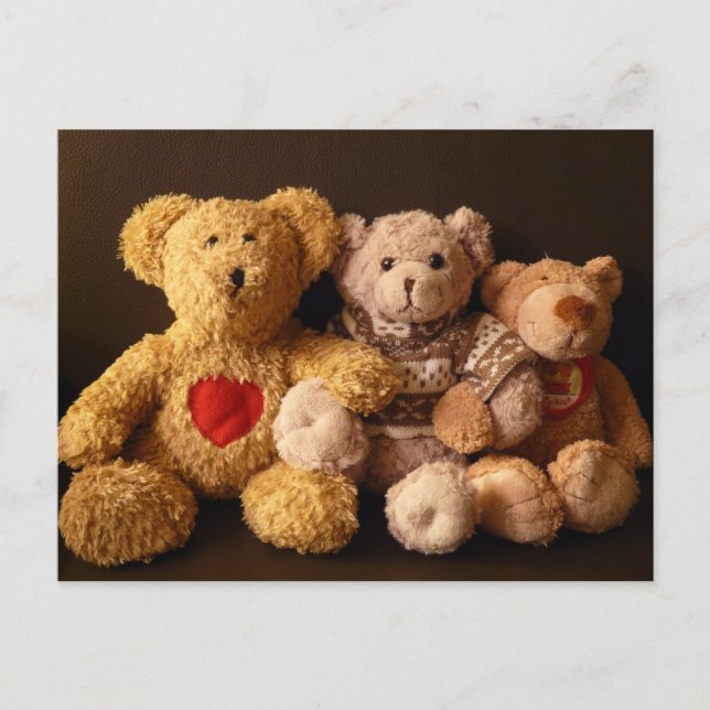 Three Teddy Bears Postcard (Front)