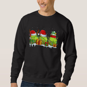 Three Tennis Ball Santa ELF Reindeer Christmas Lig Sweatshirt
