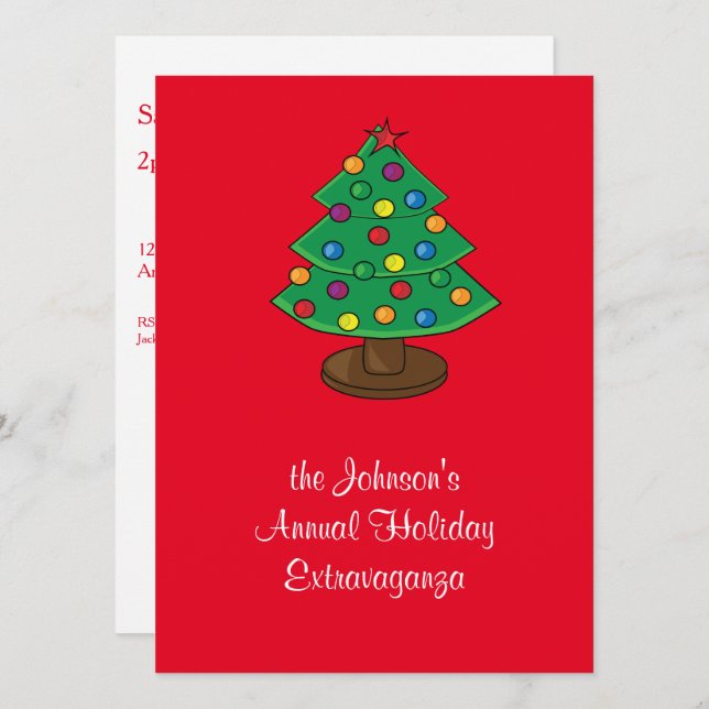 Three Tier Christmas Tree Custom Invitation (Front/Back)