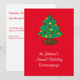 Three Tier Christmas Tree Custom Invitation