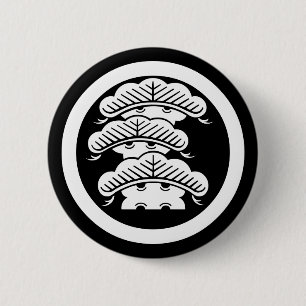 Three-tiered pine with arashi L in circle 6 Cm Round Badge