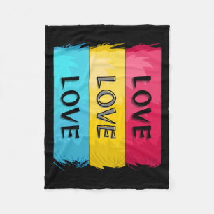 Three Times Love Design Fleece Blanket