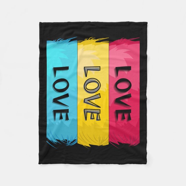Three Times Love Design  Fleece Blanket (Front)