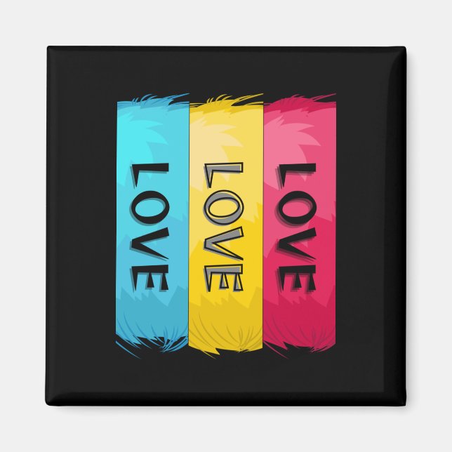 Three Times Love Design  Magnet (Front)