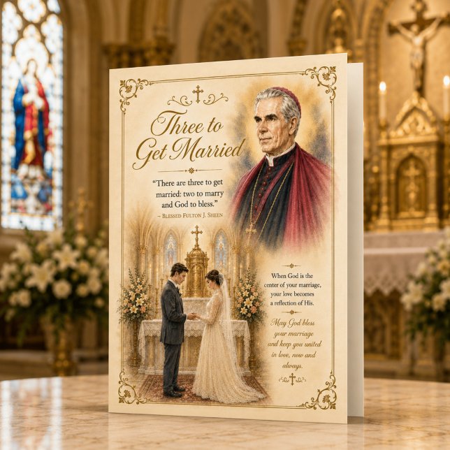 Three to Get Married Catholic Wedding Blessings  Card (Creator Uploaded)