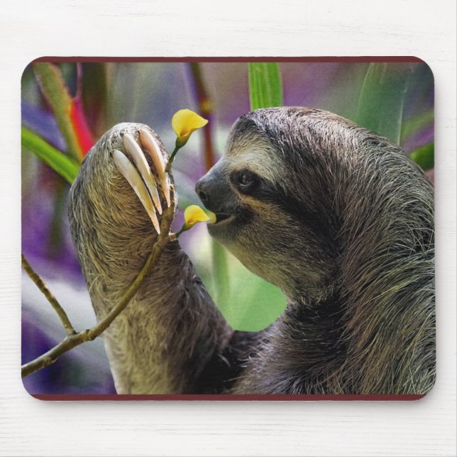 Three-Toed Tree Sloth Mouse Pad (Front)