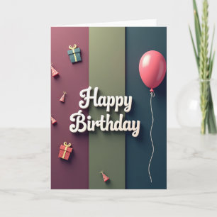 Three Tone Happy Birthday Card
