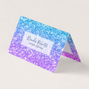 Three Tones Faux Glitter Business Card