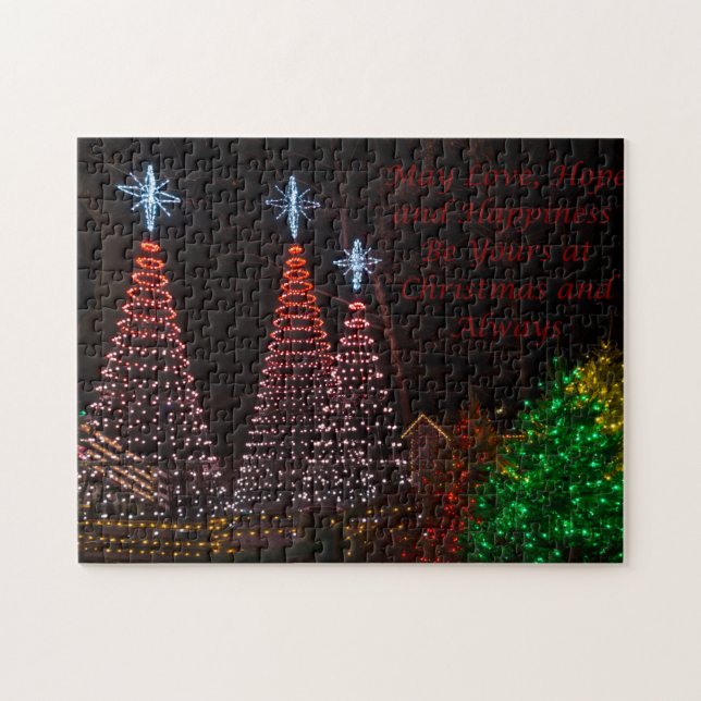 Three Trees At Midtown Greetings Jigsaw Puzzle (Horizontal)