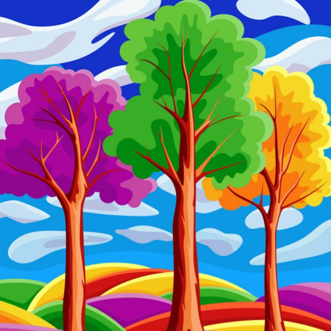 Three Trees Print, Value Poster Paper (Matte) (This poster will brighten up any room.)