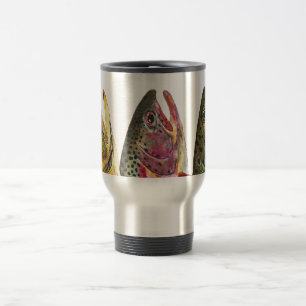 Three Trout - Brook, Rainbow, Brown Travel Mug
