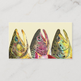 Three Trout Fisherman's Business Card
