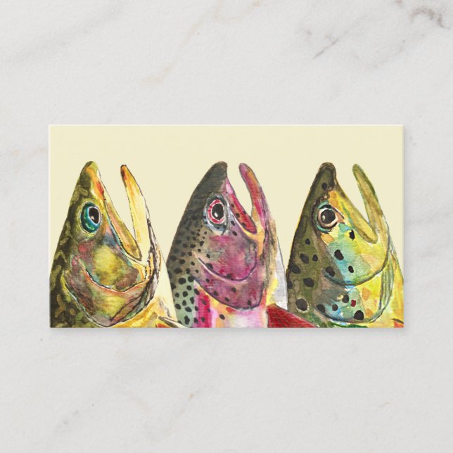Three Trout Fisherman's Business Card (Front)