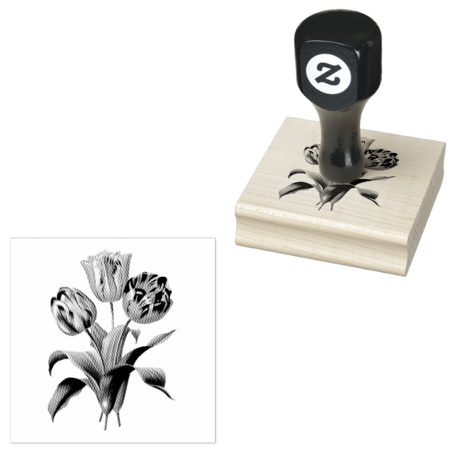 Three Tulips Rubber Stamp (Stamped)
