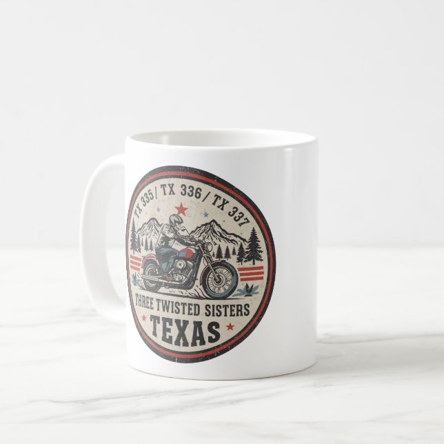  Three twisted sisters , tx 335,tx 336,tx 337 road Coffee Mug (Front Left)