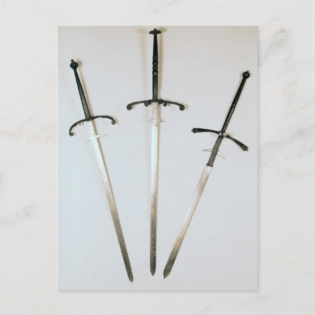 Three two-handed swords, 1570 postcard (Front)