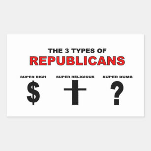 Three Types of Republicans Sticker
