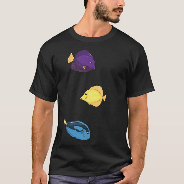 Three types of Tang Fish - Cartoon T-Shirt (Front)