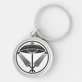 Three umbrellas in a threadlike ring key ring