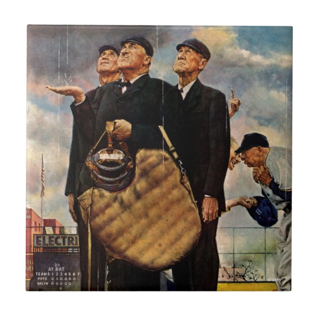Three Umpires Ceramic Tile (Front)