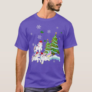 Three Unicorns, Christmas Unicorn Santa Hat T-Shirt