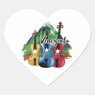 three Venezuelan violins Heart Sticker