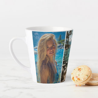 Three Vertical Strip Boho Photo Latte Mug