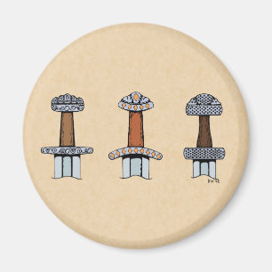 Three Viking Sword Hilts Magnet