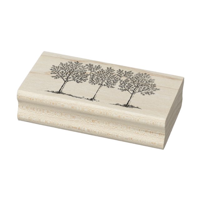 Three Vintage Trees Rubber Stamp (Stamp)