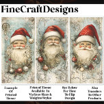 Three Vintage Victorian Jolly Santas AN9 Decoupage Tissue Paper<br><div class="desc">🖤 Add a dash of vintage holiday charm to your crafts with this delightful tissue paper design! Featuring three jolly, whimsical Santas surrounded by festive Christmas ornaments and elegant swirls, this design captures the nostalgic magic of the holiday season. The soft blue background and intricate details make this tissue paper...</div>