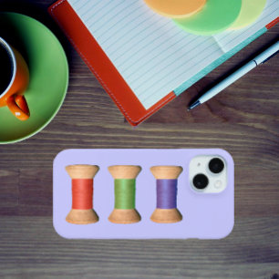 Three Vintage Wooden Spools iPhone 15 Case