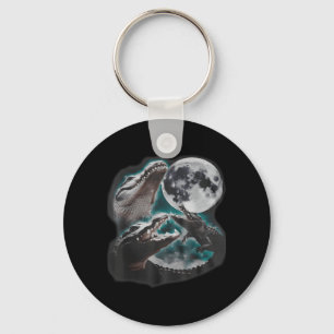 Three Weirore Crocodile At Moon Funny 90s Key Ring