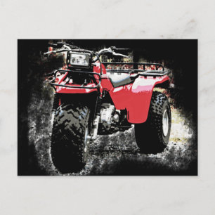 Three Wheeled ATC Red Trike Motorbike Postcard
