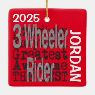 Three Wheeler Rider Extraordinaire CUSTOM Ceramic Ornament