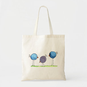 Three Whimsical Watercolor Birds Tote Bag