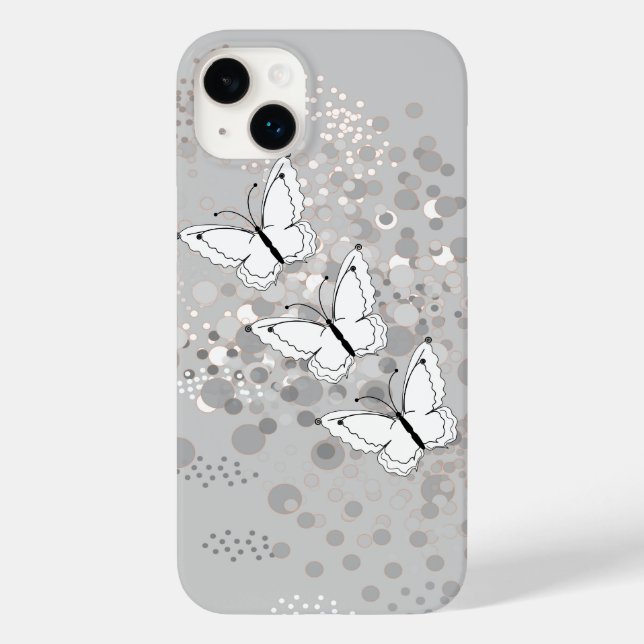 Three White Butterflies Case-Mate iPhone Case (Back)
