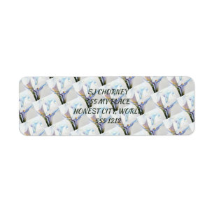 THREE WHITE CALLA LILY FLOWER RETURN ADDRESS LABEL