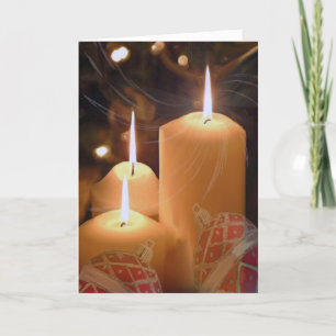 Three White Candles Christmas Cards