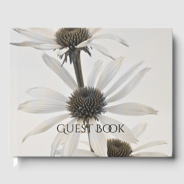 Three White Cone Flowers  Guest Book (Front)