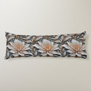 Three White Fantasy Flowers Body Pillow