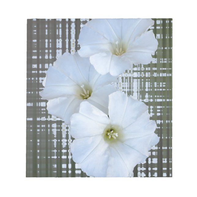 three white flowers notepad (Front)
