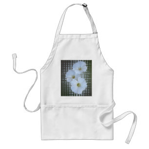 three white flowers standard apron