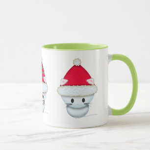 Three White Kittens Christmas Mug