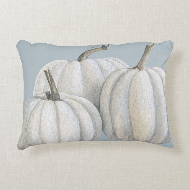 Three White Pumpkins Decorative Cushion (Front)